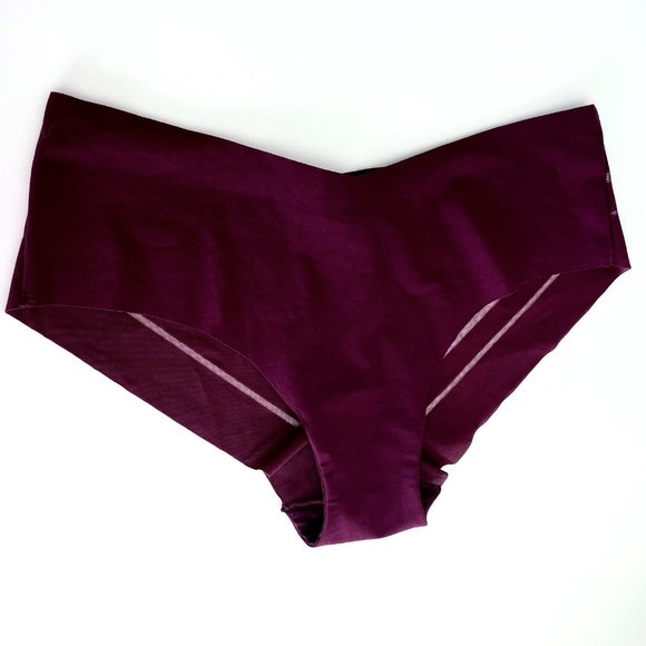 Victoria's Secret No Show Sheer Chevron Back Hiphugger Panties Maroon/Purple M - Picture 4 of 7